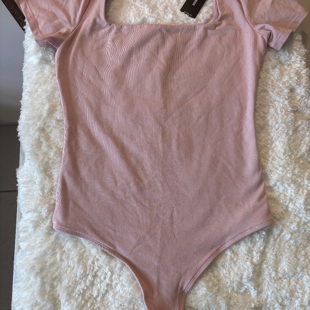 Express Bodysuit Short Sleeves Blush Pink Size Small